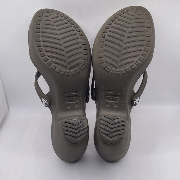 Crocs Cyprus iv Heels Women's Size 10 Pink Brown Preppy Beach Business - Picture 7 of 9